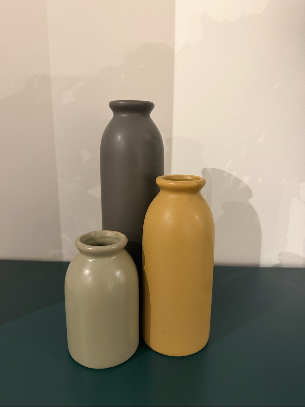 Trio of ceramic vases